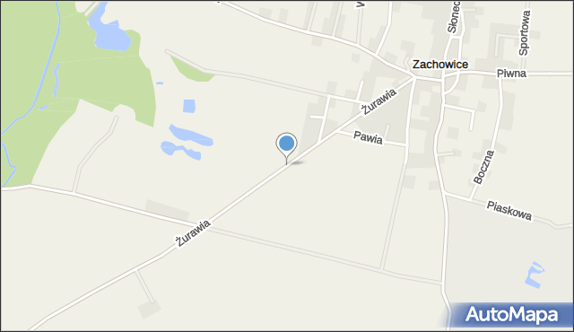 Zachowice, Żurawia, mapa Zachowice