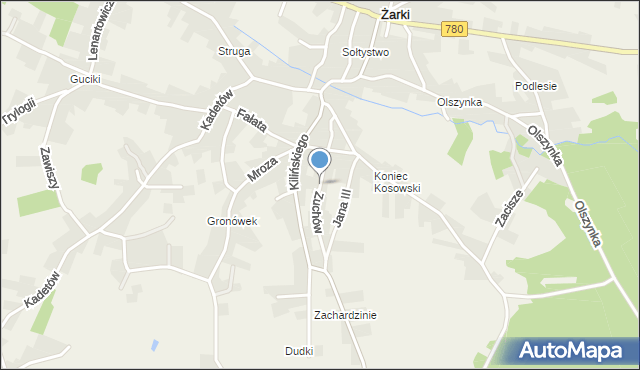 Żarki gmina Libiąż, Zuchów, mapa Żarki gmina Libiąż