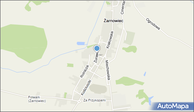 Żarnowiec powiat zawierciański, Żurawia, mapa Żarnowiec powiat zawierciański