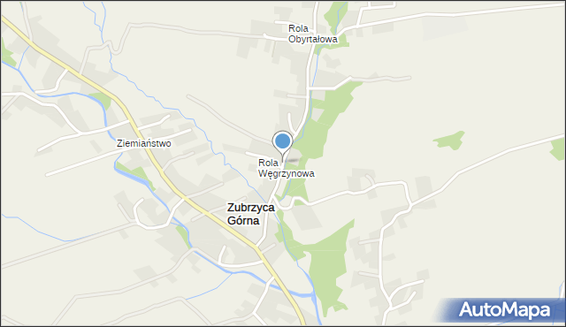 Zubrzyca Górna, Zubrzyca Górna, mapa Zubrzyca Górna