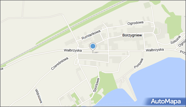 Borzygniew, Żwirowa, mapa Borzygniew