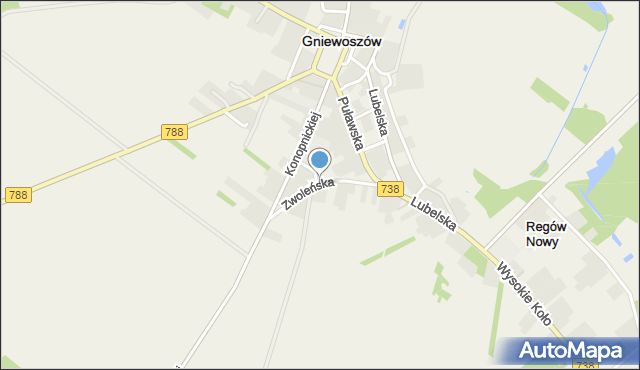 Gniewoszów powiat kozienicki, Zwoleńska, mapa Gniewoszów powiat kozienicki