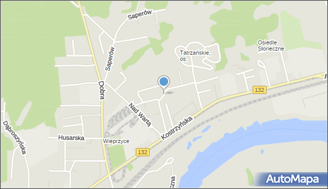 Gorzów Wielkopolski, Zwiadowców, mapa Gorzów Wielkopolski