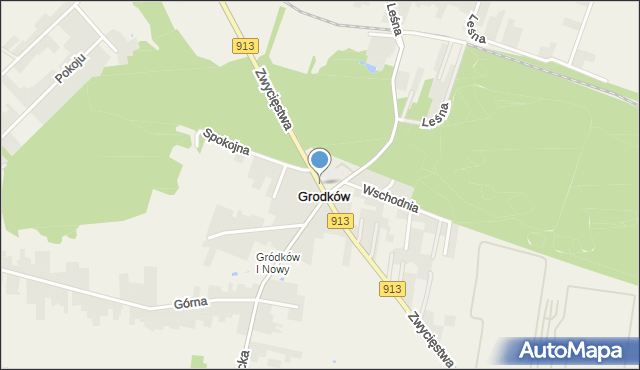 Grodków gmina Psary, Zwycięstwa, mapa Grodków gmina Psary