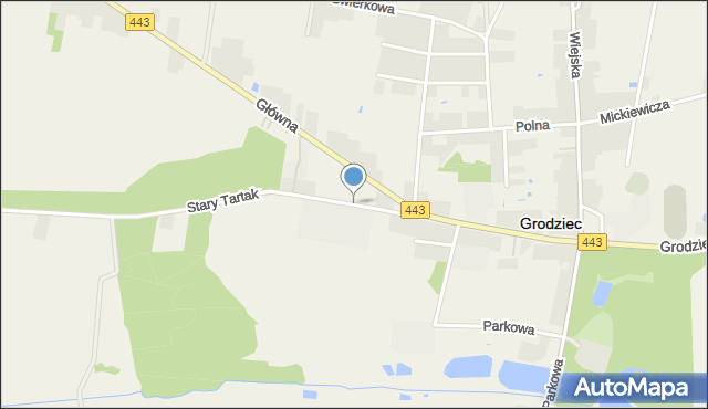Grodziec powiat koniński, Zwierzyniecka, mapa Grodziec powiat koniński