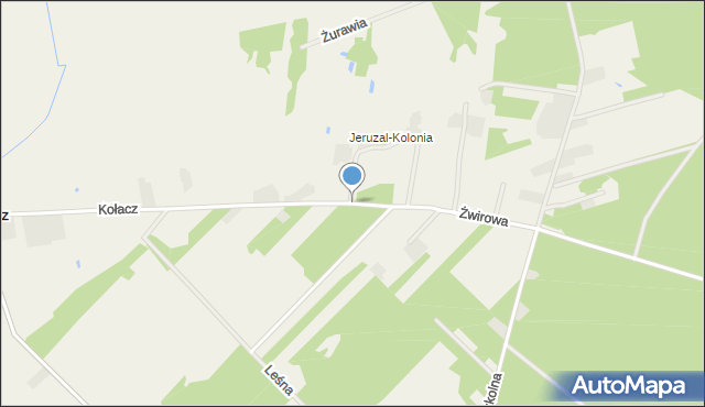 Jeruzal gmina Mrozy, Żwirowa, mapa Jeruzal gmina Mrozy