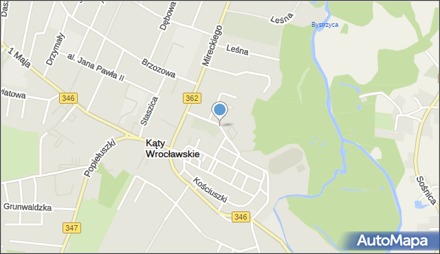 Kąty Wrocławskie, Zwycięstwa, mapa Kąty Wrocławskie