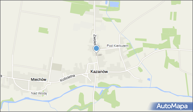 Kazanów powiat zwoleński, Zwoleńska, mapa Kazanów powiat zwoleński