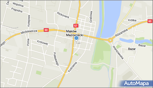 Maków Mazowiecki, Zwrotna, mapa Maków Mazowiecki