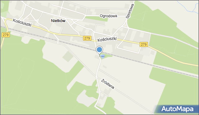 Nietków, Żwirowa, mapa Nietków