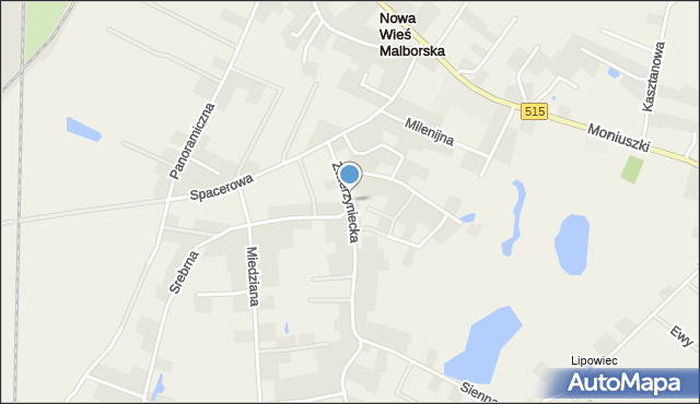 Nowa Wieś Malborska, Zwierzyniecka, mapa Nowa Wieś Malborska