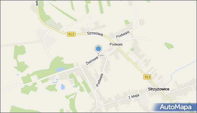 Strzyżowice gmina Psary, Żwirowa, mapa Strzyżowice gmina Psary
