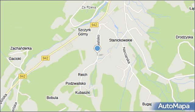 Szczyrk, Zwalisko, mapa Szczyrk