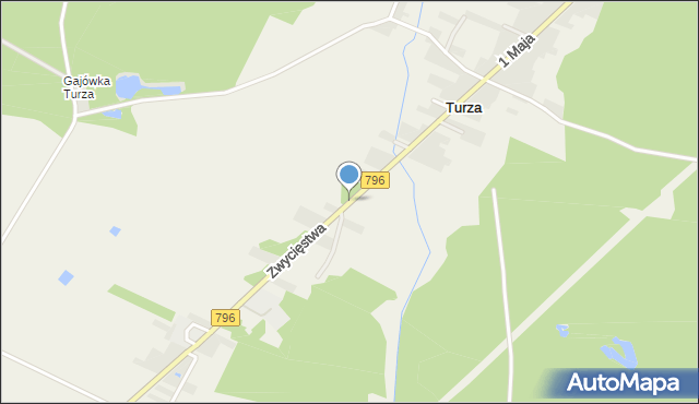 Turza gmina Łazy, Zwycięstwa, mapa Turza gmina Łazy