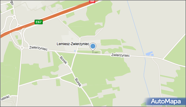 Wolbórz, Zwierzyniec, mapa Wolbórz