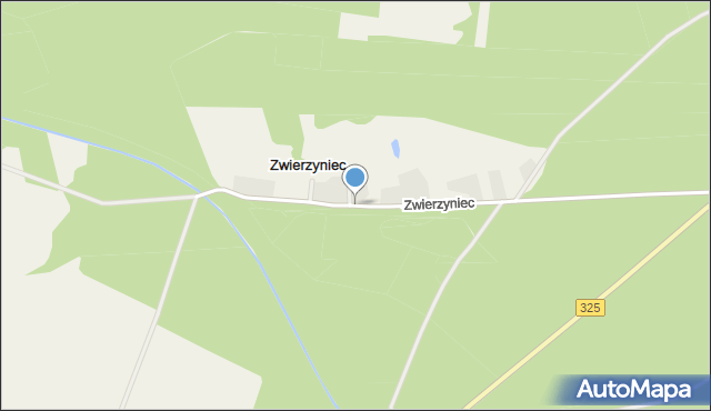 Zwierzyniec gmina Siedlisko, Zwierzyniec, mapa Zwierzyniec gmina Siedlisko