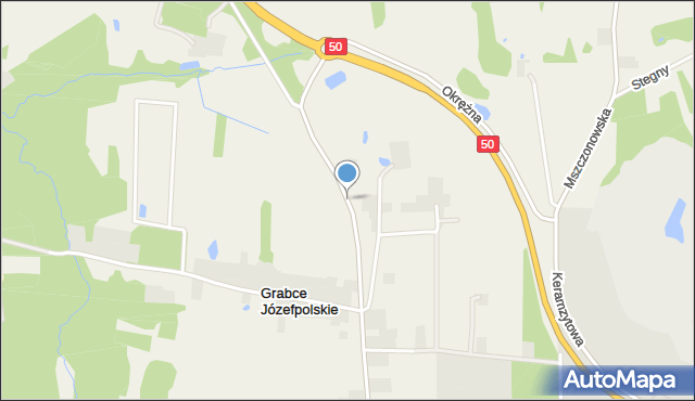 Grabce Józefpolskie, Żyrardowska, mapa Grabce Józefpolskie