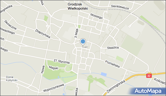 Grodzisk Wielkopolski, Żydowska, mapa Grodzisk Wielkopolski