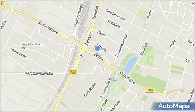 Kielce, Żytnia, mapa Kielc