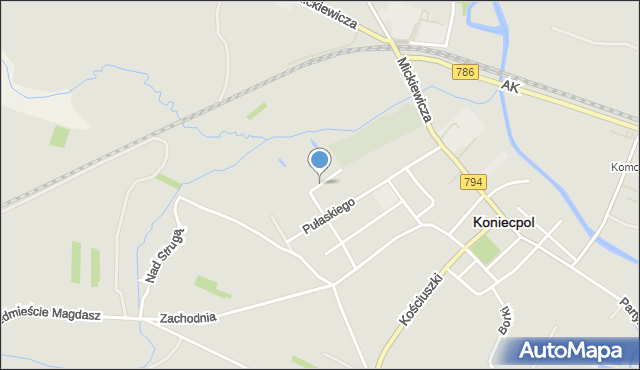 Koniecpol, Żytnia, mapa Koniecpol