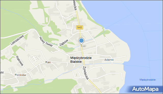 Międzybrodzie Bialskie, Żywiecka, mapa Międzybrodzie Bialskie