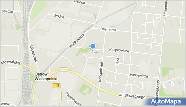 Ostrów Wielkopolski, Żylińskiej Jadwigi, mapa Ostrów Wielkopolski