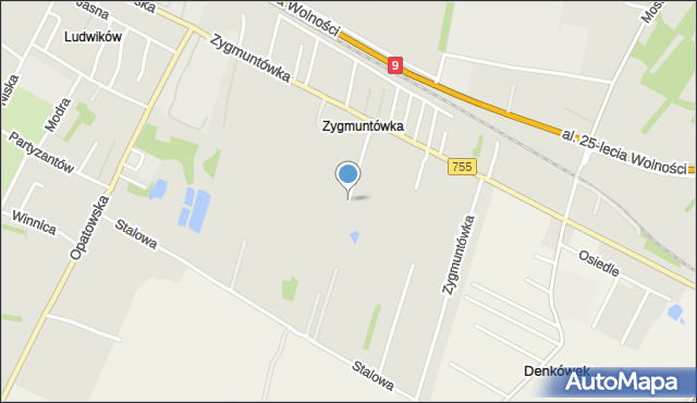 Ostrowiec Świętokrzyski, Zygmuntówka, mapa Ostrowiec Świętokrzyski