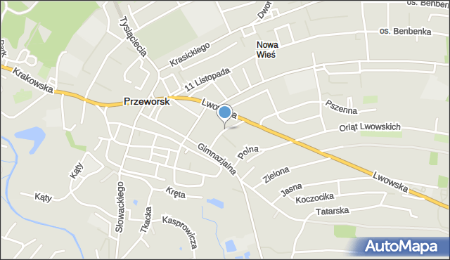 Przeworsk, Zygmuntowska, mapa Przeworsk