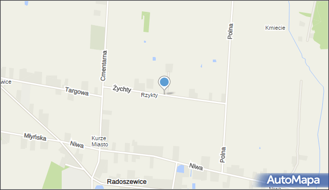 Radoszewice gmina Siemkowice, Żychty, mapa Radoszewice gmina Siemkowice