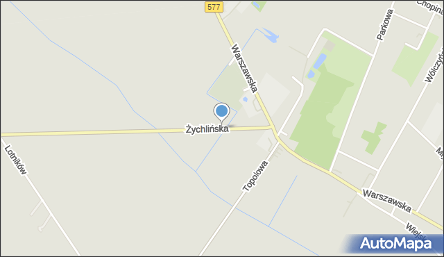 Sanniki powiat gostyniński, Żychlińska, mapa Sanniki powiat gostyniński