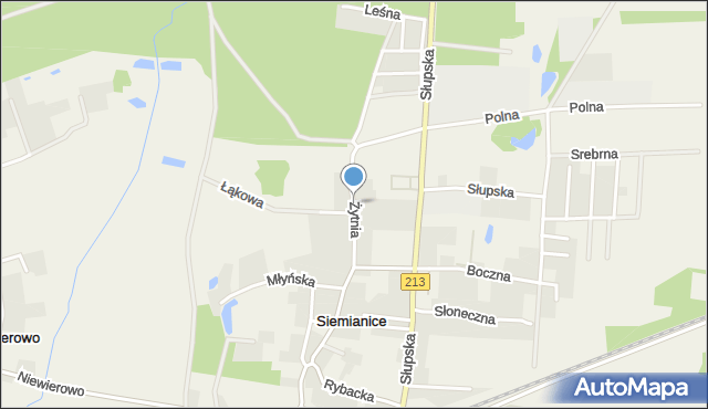 Siemianice gmina Słupsk, Żytnia, mapa Siemianice gmina Słupsk