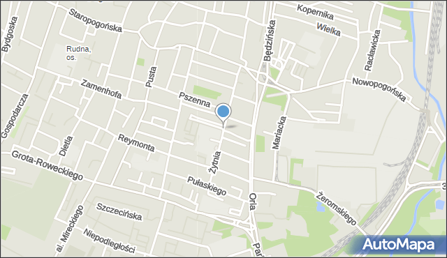 Sosnowiec, Żytnia, mapa Sosnowca