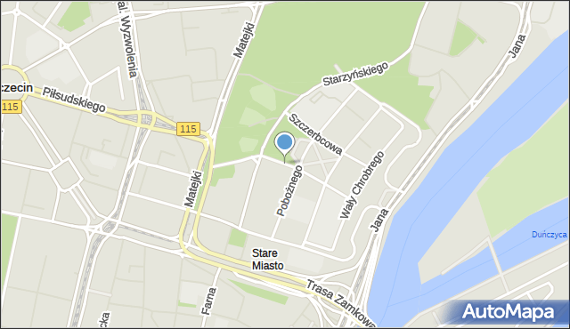 Szczecin, Zygmunta Starego, mapa Szczecina