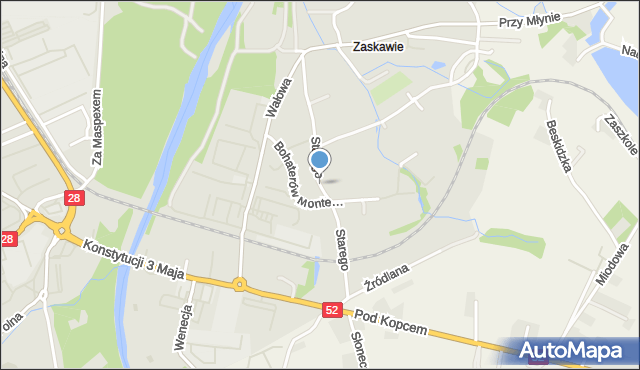 Wadowice, Zygmunta I Starego, mapa Wadowice