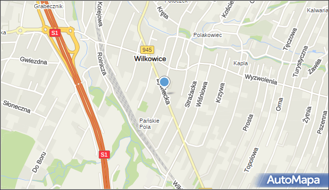 Wilkowice powiat bielski, Żywiecka, mapa Wilkowice powiat bielski