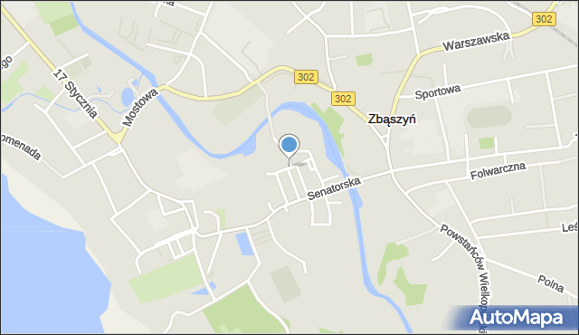 Zbąszyń, Żydowska, mapa Zbąszyń