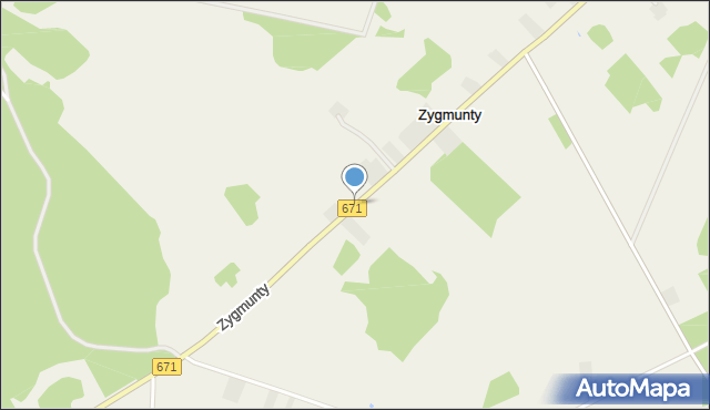 Zygmunty gmina Krypno, Zygmunty, mapa Zygmunty gmina Krypno