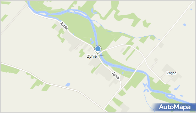Zynie, Zynie, mapa Zynie