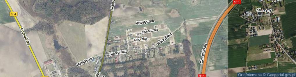 Zdjęcie satelitarne Aktorska ul.