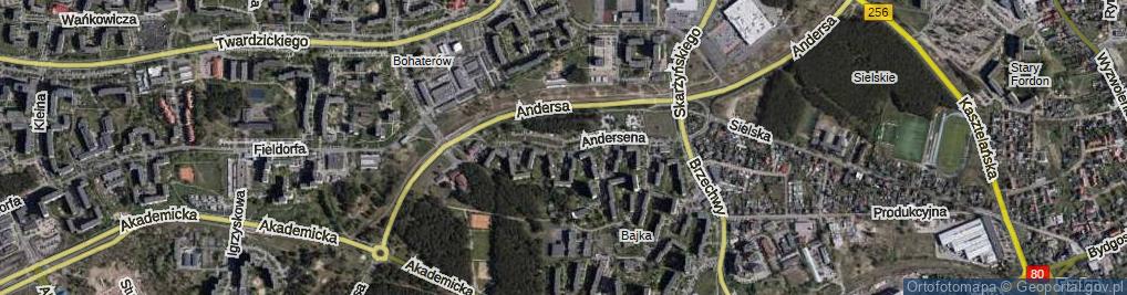 Zdjęcie satelitarne Andersena Jana Christiana ul.