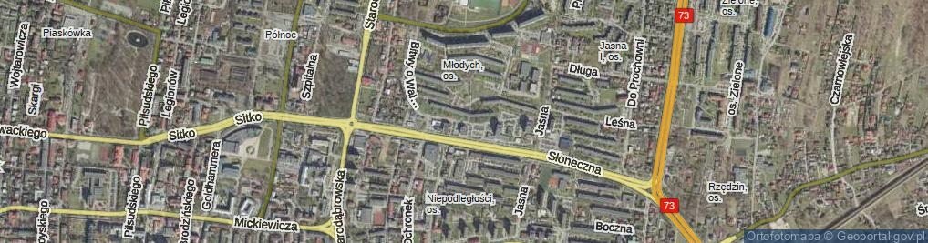 Zdjęcie satelitarne Bitwy o Wał Pomorski ul.