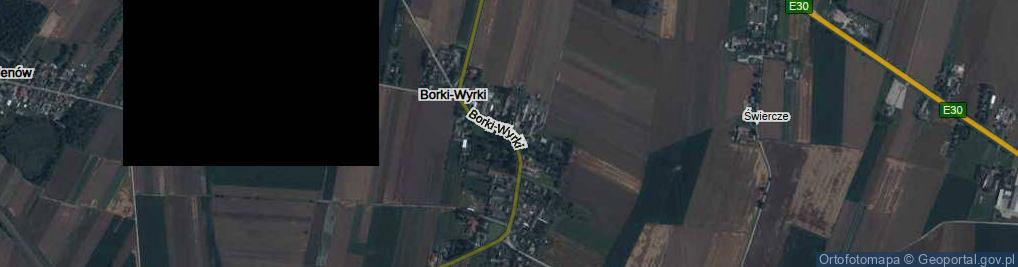 Zdjęcie satelitarne Borki-Wyrki ul.