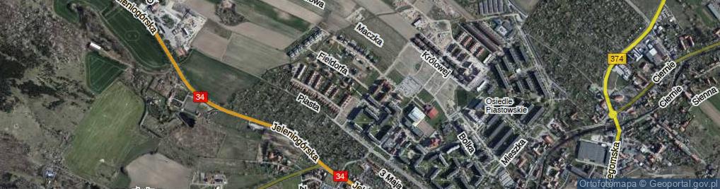 Zdjęcie satelitarne Bolesława Wstydliwego ul.