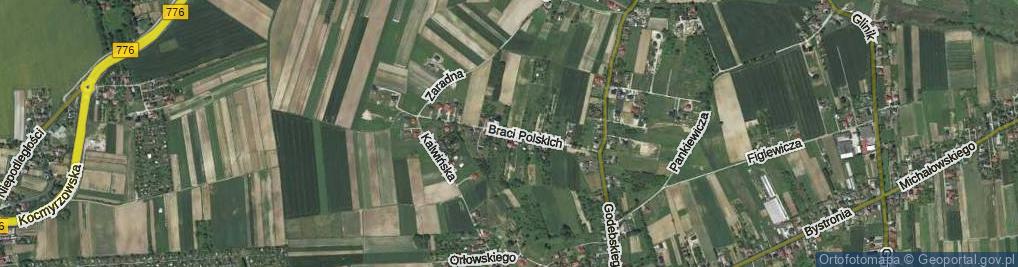 Zdjęcie satelitarne Braci Polskich ul.