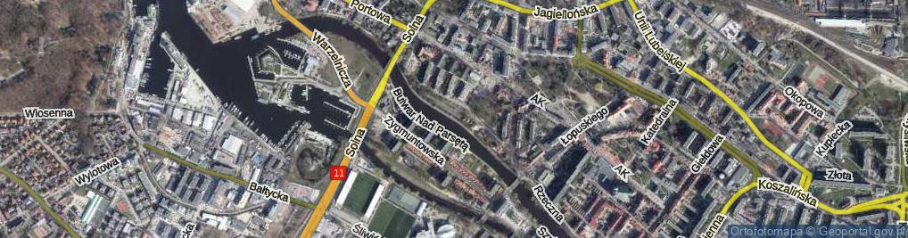 Zdjęcie satelitarne Bulwar Marynarzy Okrętów Pogranicza ul.