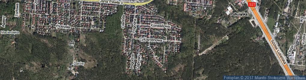 Zdjęcie satelitarne Cyklamenowa ul.