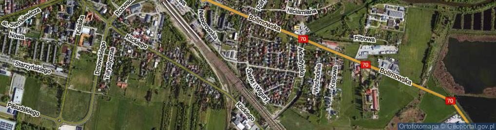 Zdjęcie satelitarne Franciszka Żwirki i Stanisława Wigury ul.
