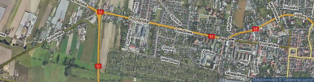 Zdjęcie satelitarne Kasztanowa ul.