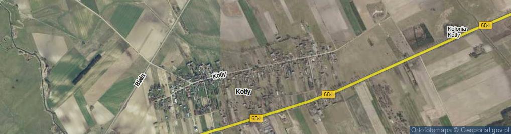 Zdjęcie satelitarne Kotły ul.