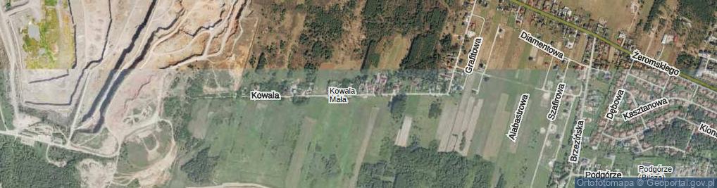 Zdjęcie satelitarne Kowala Mała ul.
